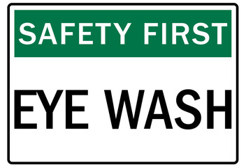 Eye wash station sign