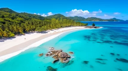 Fotobehang Turquoise Seychelles