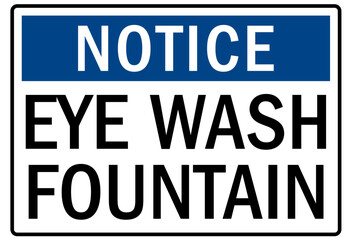 Eye wash station sign