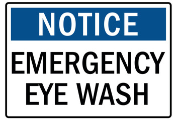 Eye wash station sign
