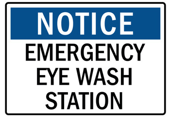 Eye wash station sign
