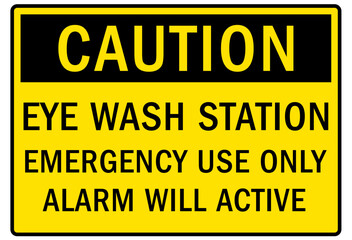 Eye wash station sign