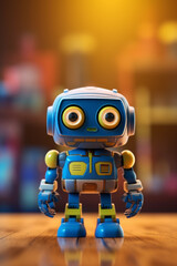 Blue Cute Robot Character Design - made with Generative AI