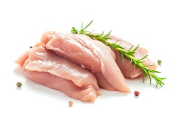 Chicken meat on a white background