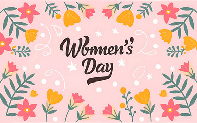 Women's Day copy space background for March 8 with colorful flowers.