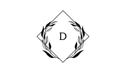 Luxury Rectangular Leaves Alphabetical Logo