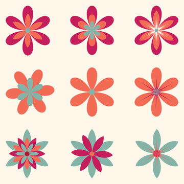 spring flower set collection icon vector illustration