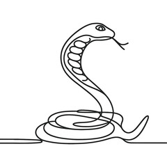 Snake, cobra in line drawing style