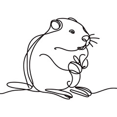 Beaver in a line drawing style