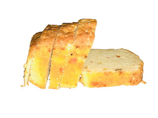 slices of fruit bread with copy space area