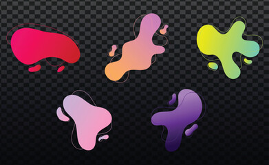 abstract shapes featuring fluid shape set gradients vector