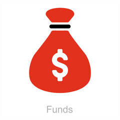 Funds and cash icon concept