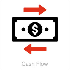 Cash Flow and money flow icon concept