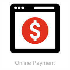 Online Payment and online money icon concept