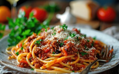 Hearty Meaty Tomato Spaghetti Feast