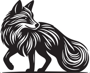 Red Fox silhouette vector isolated