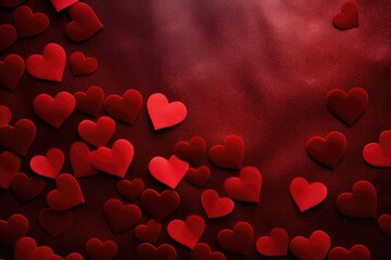 Red hearts fabric background valentine