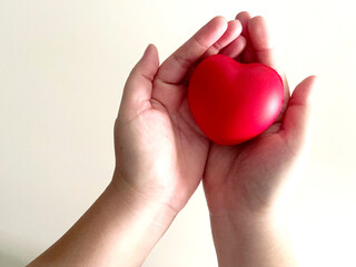 Red heart shape isolated on white,Happy Valentine's Day,health care