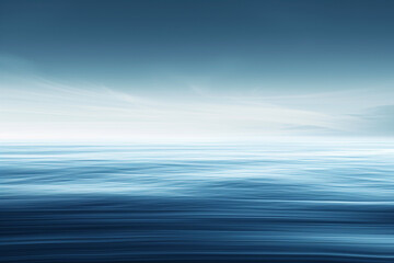 Tranquil minimalist seascape with smooth water and gradient sky, evoking calmness and serenity