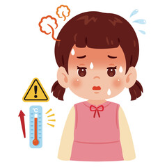 熱がある女の子