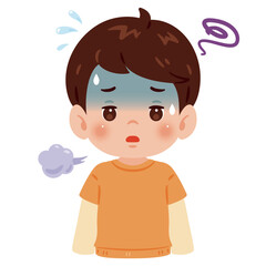 倦怠感や疲れがある男の子