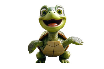 Fototapeta premium Grinning cartoon turtle with outstretched arms