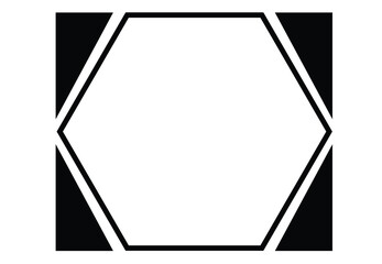 Hexagon industrial frame concept. Editable Clip Art.