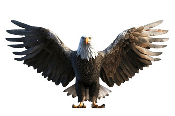 Majestic bald eagle with wings spread wide