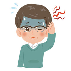 頭が痛い中年男性