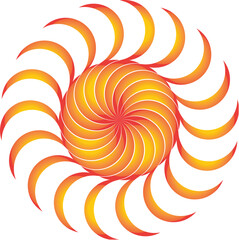 Creative Sun Abstract Gradient Orange Background Design