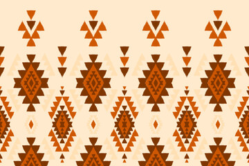 Ethnic ikat seamless pattern in tribal. Aztec geometric ethnic ornament print. Ikat pattern style. Design for background, wallpaper, illustration, fabric, clothing, carpet, textile, batik, embroidery.