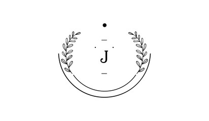 Obraz premium Luxury Circular Floral Alphabetical Logo