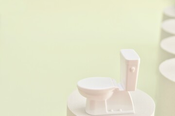 ミニチュアトイレとトイレットペーパー