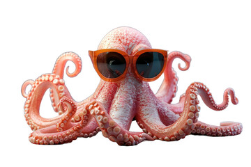 Octopus with orange sunglasses