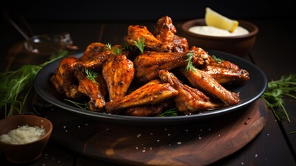 Roasted chicken wings.