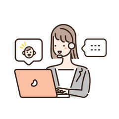 オンラインで相談を受けているビジネスパーソンのイラスト