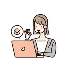 オンラインで相談を受けているビジネスパーソンのイラスト