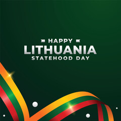 lithuania statehood day design illustration collection