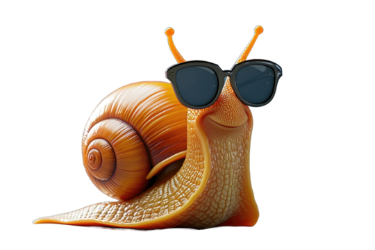 Snail with black sunglasses - Powered by Adobe