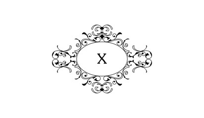 Fototapeta premium Luxury Floral Alphabetical Logo
