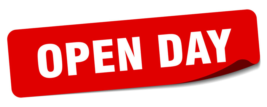 open day sticker. open day label