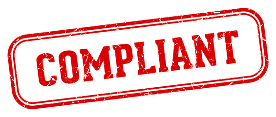 compliant stamp. compliant rectangular stamp on white background