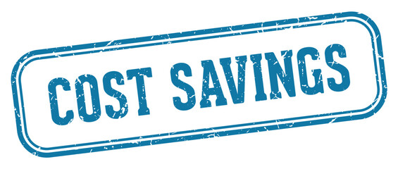 cost savings stamp. cost savings rectangular stamp on white background