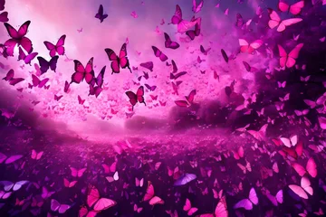 Cercles muraux Papillons en grunge background with butterflies