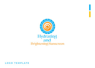 Abstract sunscreen logo design concept. Minimalist creative based Vector icon template.