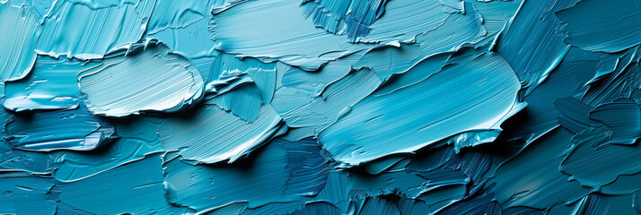 Abstract textured background with strokes and smears of shades of blue paint, suitable for creative design concepts
