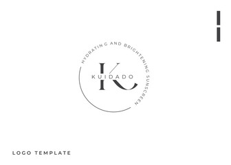 Abstract minimalist letter K logo design concept. Minimalist creative initial k based Vector icon template.