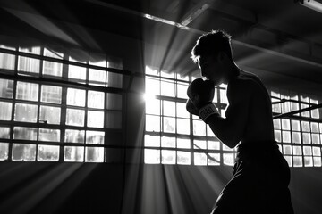 Shadow boxing training - obrazy, fototapety, plakaty