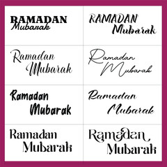 Radiant Ramadan: Mubarak English Text Style Collection - Illuminate Your Designs with Elegant Typography, Perfect for Festive Greetings, Social Media Posts, and Print Projects. 