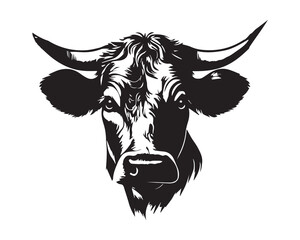 Bull isolated on white color background. animal cow vector design.